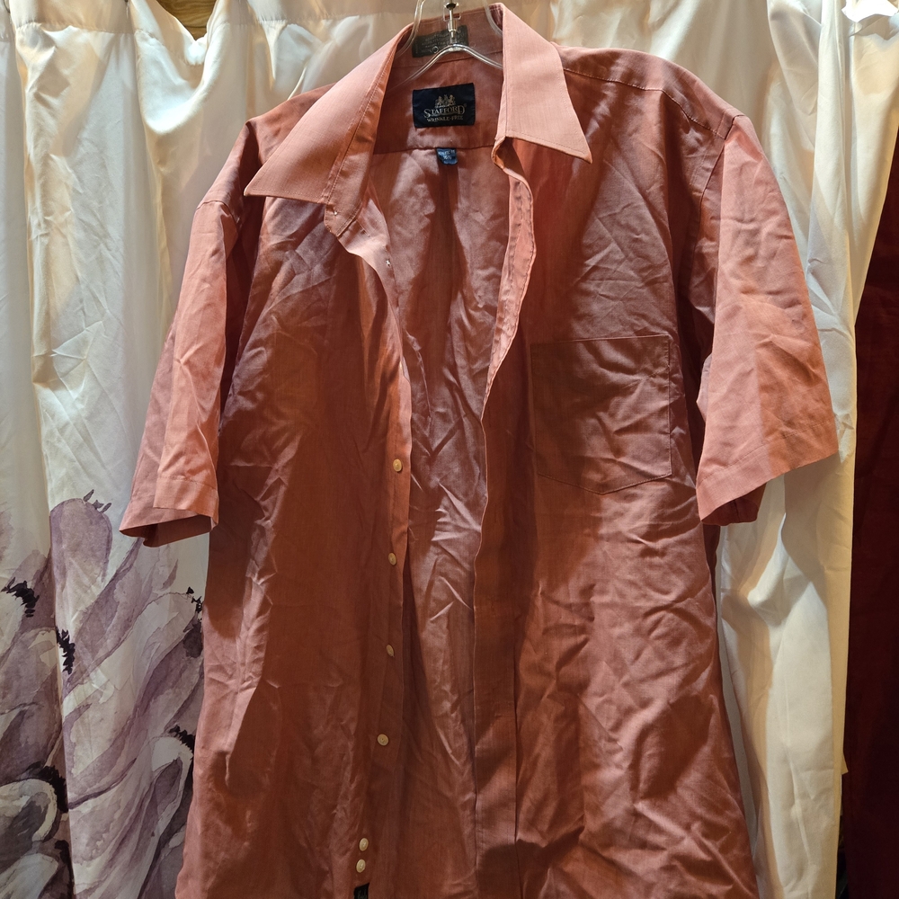 Stafford Orange Athletic Fit Shirt